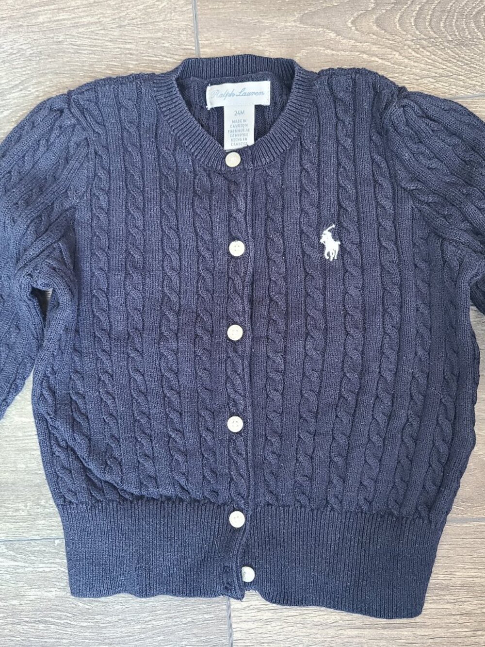 Polo Ralph Lauren Cable-Knit Cardigan – 24M – Navy
